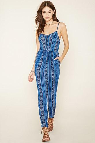 Forever21 Women's Ornate Print Jumpsuit