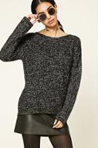 Forever21 Women's  Black & Cream Chunky Crisscross-back Sweater