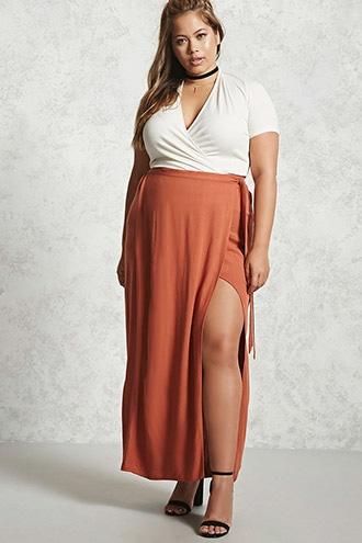 Forever21 Plus Size Wrap Maxi Skirt