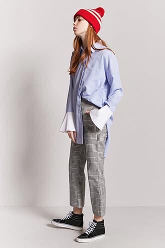 Forever21 Pinstripe High-low Shirt Dress