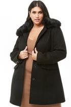 Forever21 Coalition Apparel Plus Size Faux Fur-trim Coat