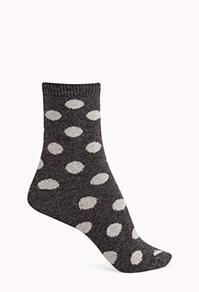 Forever21 Cozy Polka Dot Crew Socks