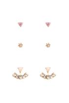 Forever21 Gold & Peach Faux Stone Ear Jacket Set