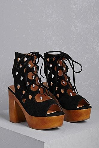 Forever21 Yoki Cutout Caged Clog Heels