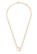 Forever21 Layered Faux Stone Necklace (gold/blush)