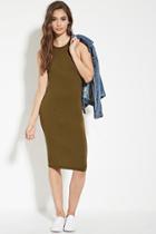 Forever21 Women's  Olive Knit Bodycon Dress