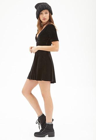 Forever21 Velveteen Surplice Dress