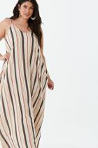 Forever21 Plus Size Crinkled Striped Cami Dress