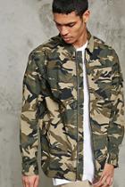 21 Men Men's  Zippered Camo Jacket
