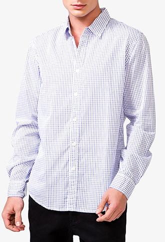 21 Men Classic Fit Grid Pattern Shirt