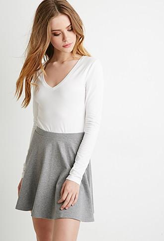 Forever21 Women's  V-neck Top (white)