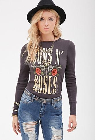 Forever21 Guns N Roses Thermal Top