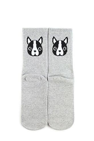 Forever21 Bulldog Graphic Crew Socks