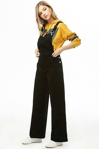 Forever21 Wide-leg Corduroy Overalls