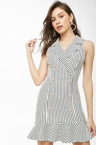 Forever21 Striped Double-breasted Mini Dress
