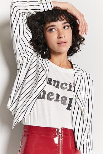 Forever21 Pinstripe Pocket Shirt