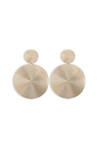 Forever21 Textured Tiered Disc Drop Earrings