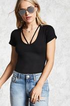 Forever21 Ribbed Knit Strappy Tee