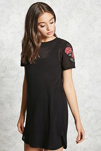 Forever21 Floral Patch T-shirt Dress