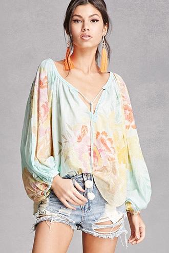 Forever21 Z&l Europe Floral Print Top