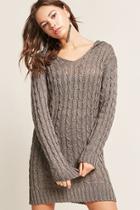 Forever21 Hooded Cable Open-knit Sweater