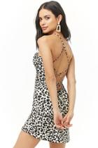 Forever21 Satin Leopard Print Halter Dress