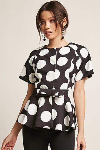 Forever21 Eta Polka Dot Short-sleeve Jacket
