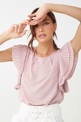 Forever21 Pleated Sleeve Top