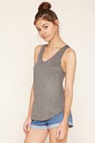 Forever21 Women's  Charcoal Heathered V-neck Tank