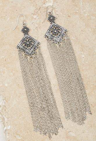 Forever21 Filigree Duster Earrings (b.silver)
