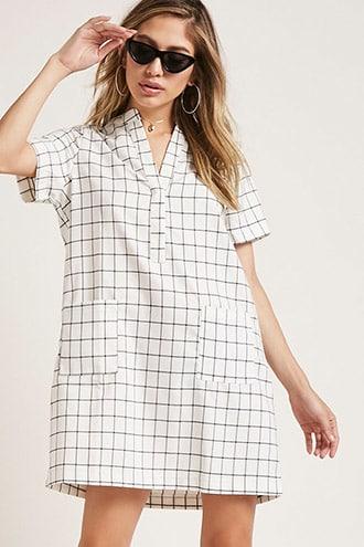 Forever21 Grid-pattern Shift Dress
