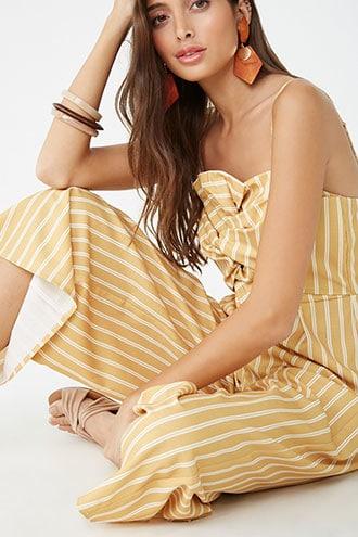 Forever21 Striped Twist-front Jumpsuit