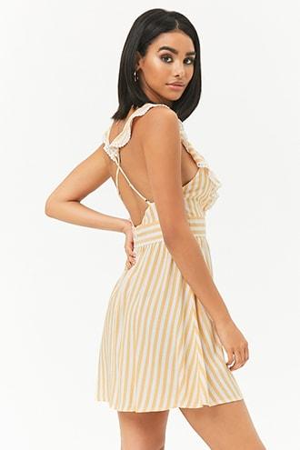 Forever21 Ruffle-trim Striped Mini Dress