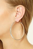 Forever21 Silver Metallic Hoop Earrings