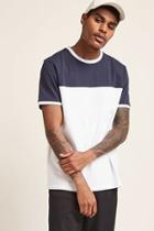 Forever21 Stripe-trim Colorblock Ringer Tee