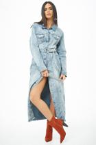 Forever21 Belted Denim Trench Coat