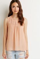 Love21 Pintucked Lace-trimmed Top