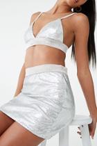 Forever21 Rhinestone-trim Sequin Mini Skirt
