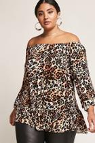 Forever21 Plus Size Off-the-shoulder Leopard Top