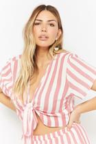 Forever21 Plus Size Striped Tie-front Top