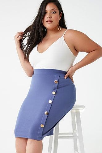 Forever21 Plus Size Button-front Pencil Skirt