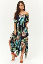 Forever21 Tropical Leaf Print Maxi Dress