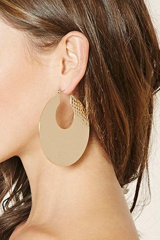 Forever21 Dimpled Hoop Earrings