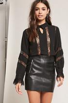 Forever21 Eyelash Lace Stripe Shirt