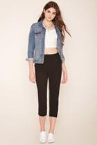 Forever21 Women's  Black Cropped Cuffed Pants