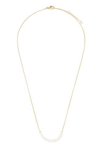 Forever21 Beaded Birthstone Necklace (cream/gold)