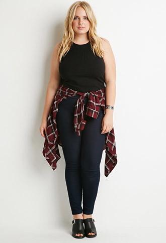 Forever21 Plus Flat-front High-waisted Skinny Jeans
