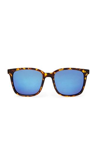 21 Men Brown & Blue Men Mirrored Square Sunglasses