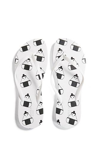 Forever21 Rice Ball Print Flip Flops