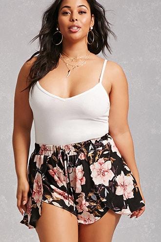 Forever21 Plus Size Satin Tulip Shorts